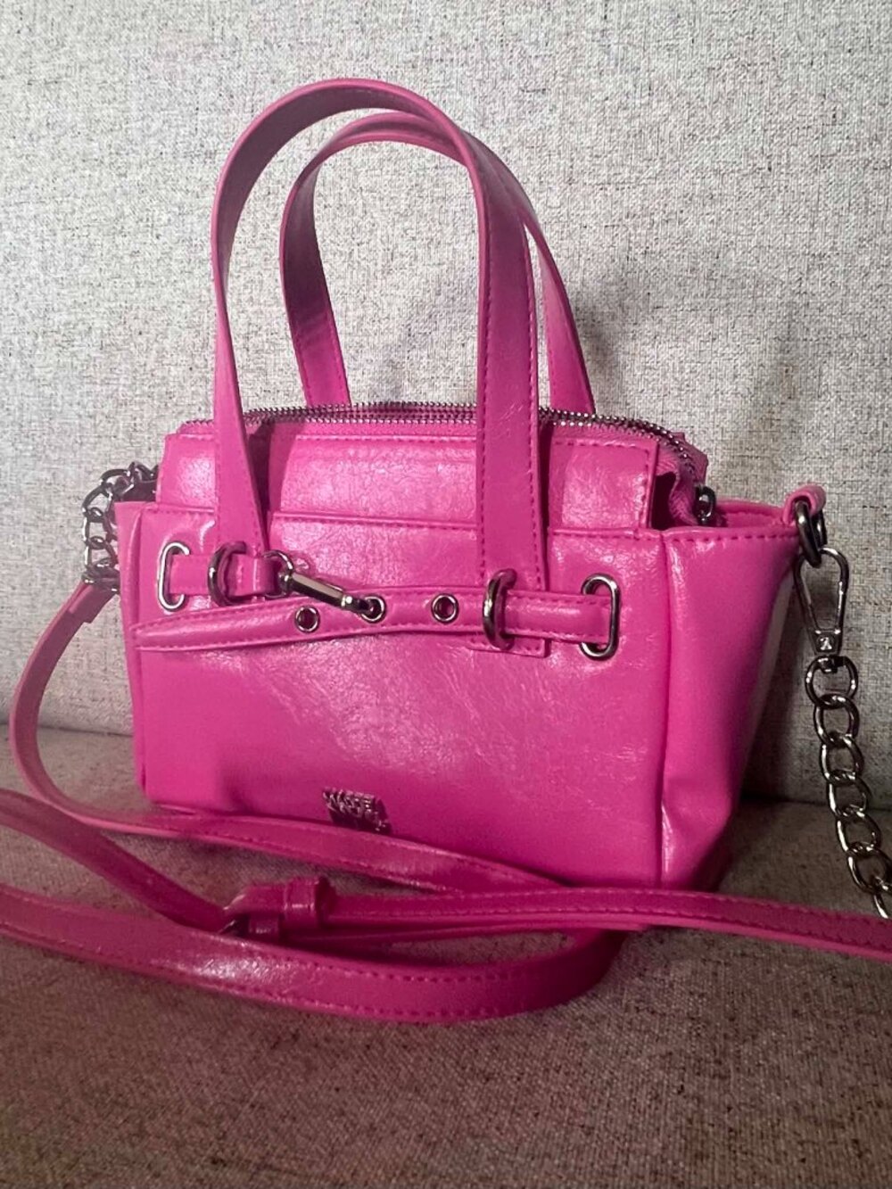 New Madden NYC Clip Belt Satchel/Crossbody Pink